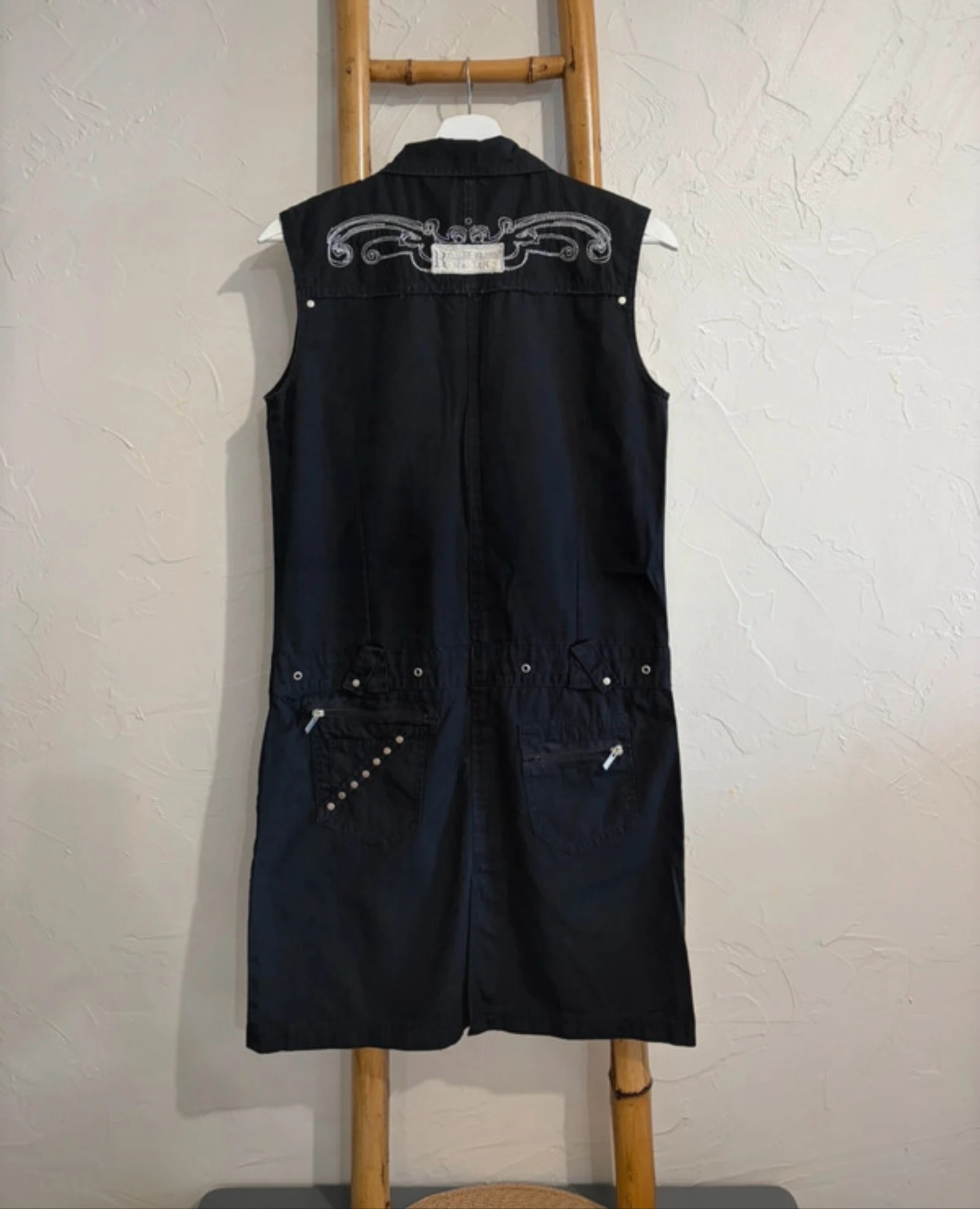 Vestido preto vintage com zíper anos 2000 tamanho 40 Rivaldi – photo 6
